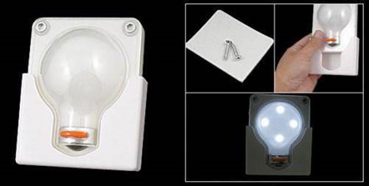 Ampül Şeklinde Mobil Aydınlatıcı Pilli Dekoratif Gece Lambası 3 Modlu Işık Mıknatıs/Vida/Yapışkan Montaj Seçenekli