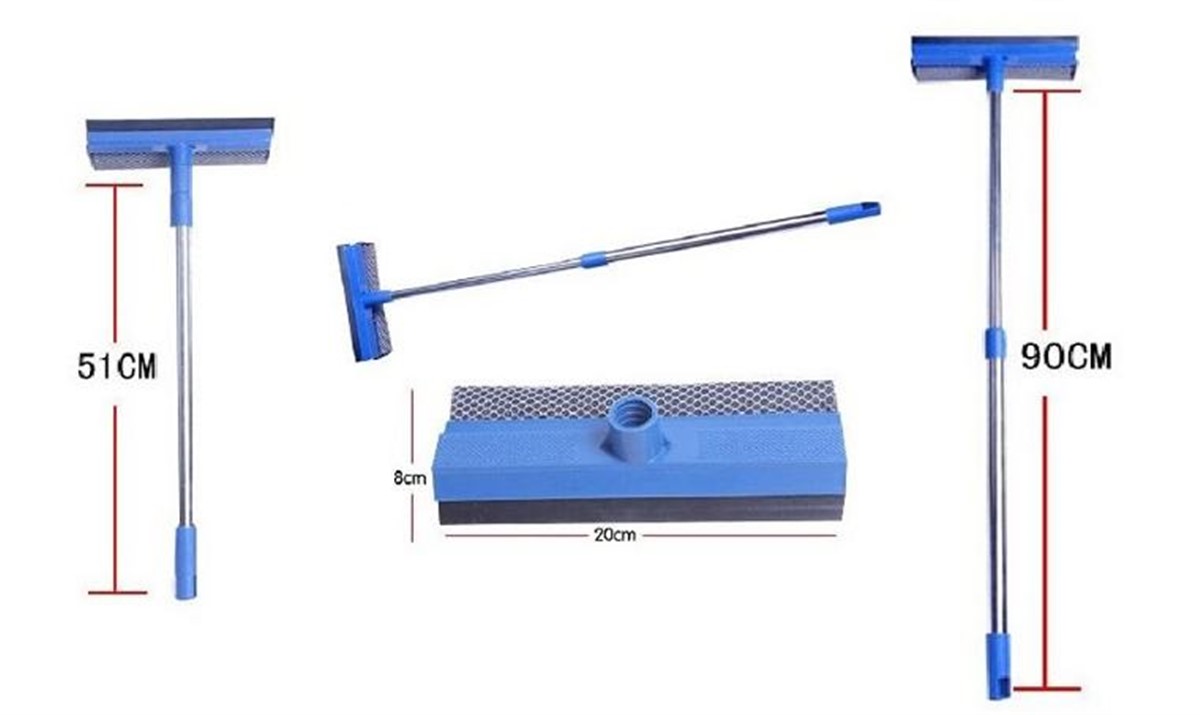 Teleskopik Çekçekli Cam Silme Aparatı Uzun