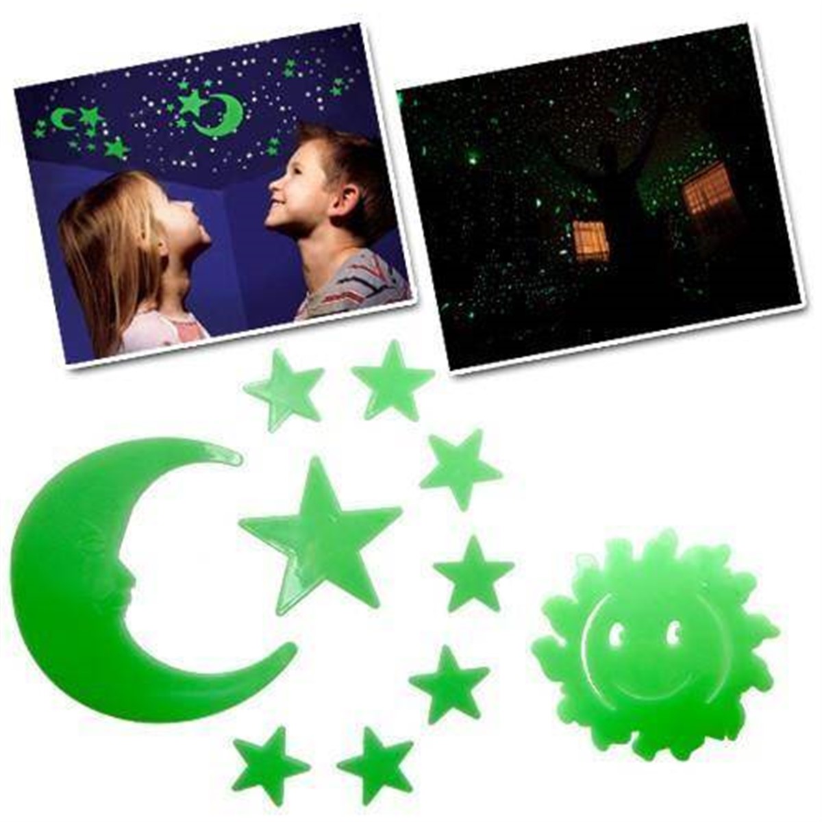 Fosforlu Yapışkan Duvar Süsleri Adetli