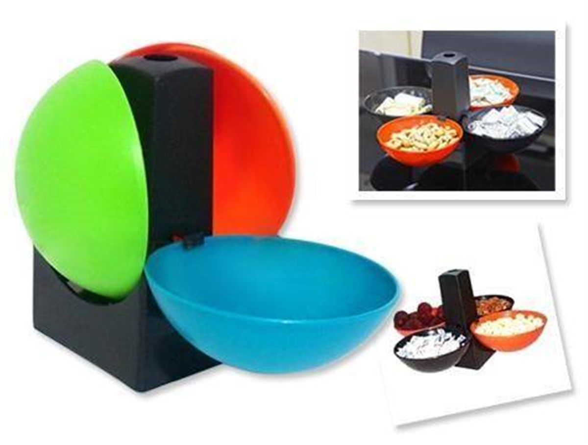 Snack Ball Portatif 4 Kaseli Servis Tabağı Asorti