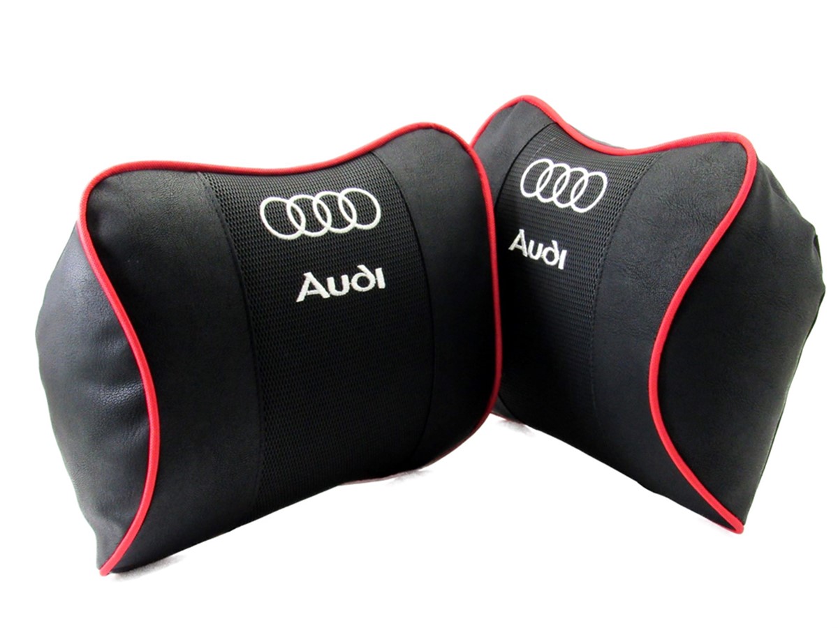 Audi Özel Geniş Deri Boyun ve Seyahat Uyku Yastığı 1 Çift