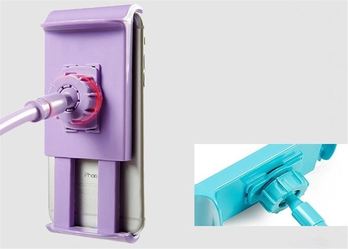 Mandallı 360° Dönebilen Akrobat Telefon Tutucu Beyaz