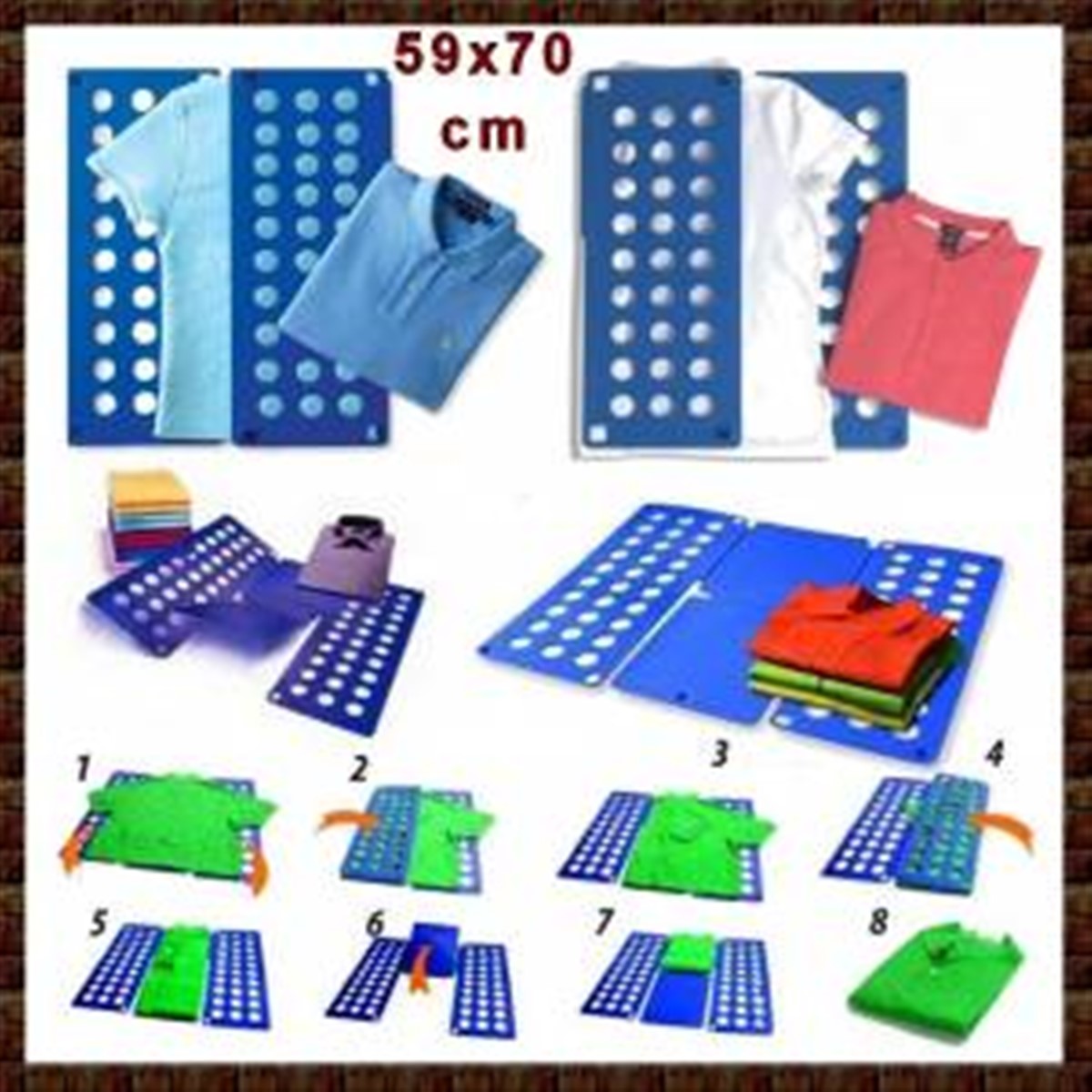 Pratik Kolay Kıyafet Katlayıcı Plastik Aparat Asorti