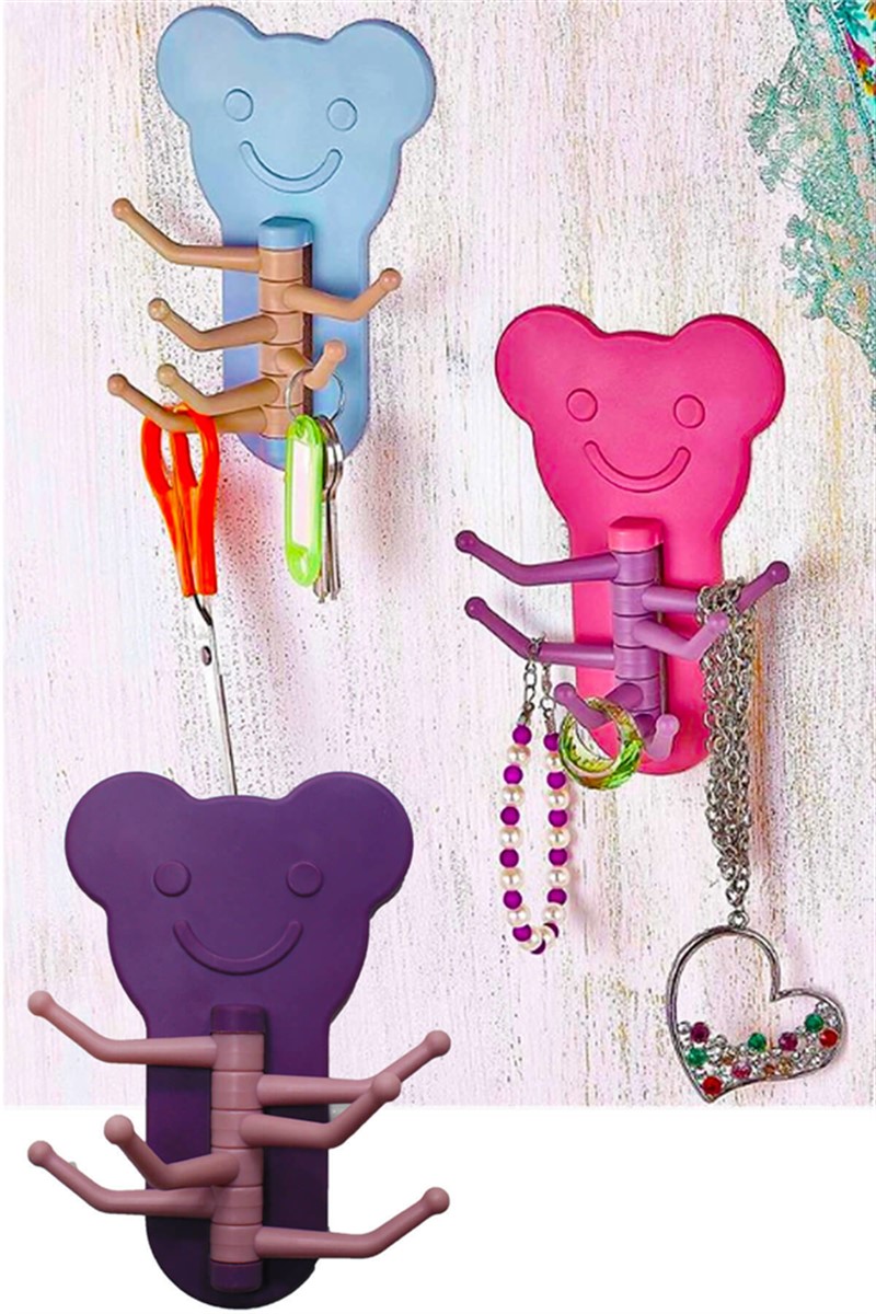 Sevimli Çok Amaçlı Vantuzlu Kollu Askı Asorti