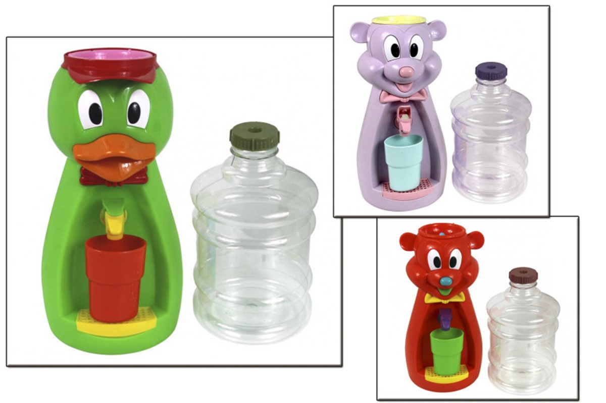Çocuk Hayvan Figür Plastik Su Sebili Damacana Bardak Hediye Asorti