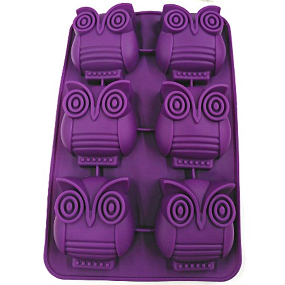 Baykuş Desenli Silikon 6 lı Muffin Kek Kalıbı Asorti