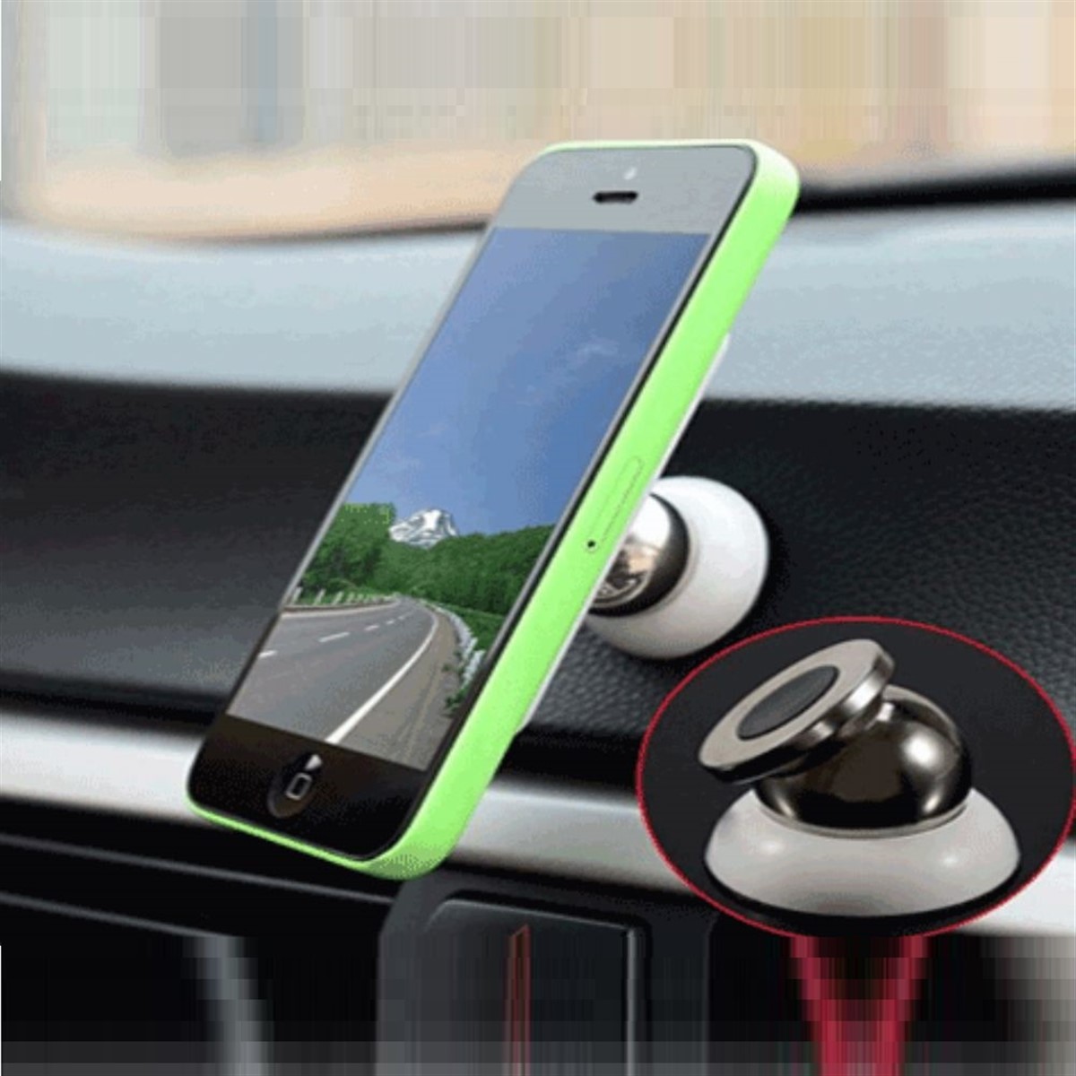 Araç İçi 360° Dönebilen Mıknatıslı Yapışkanlı Telefon Tutucu