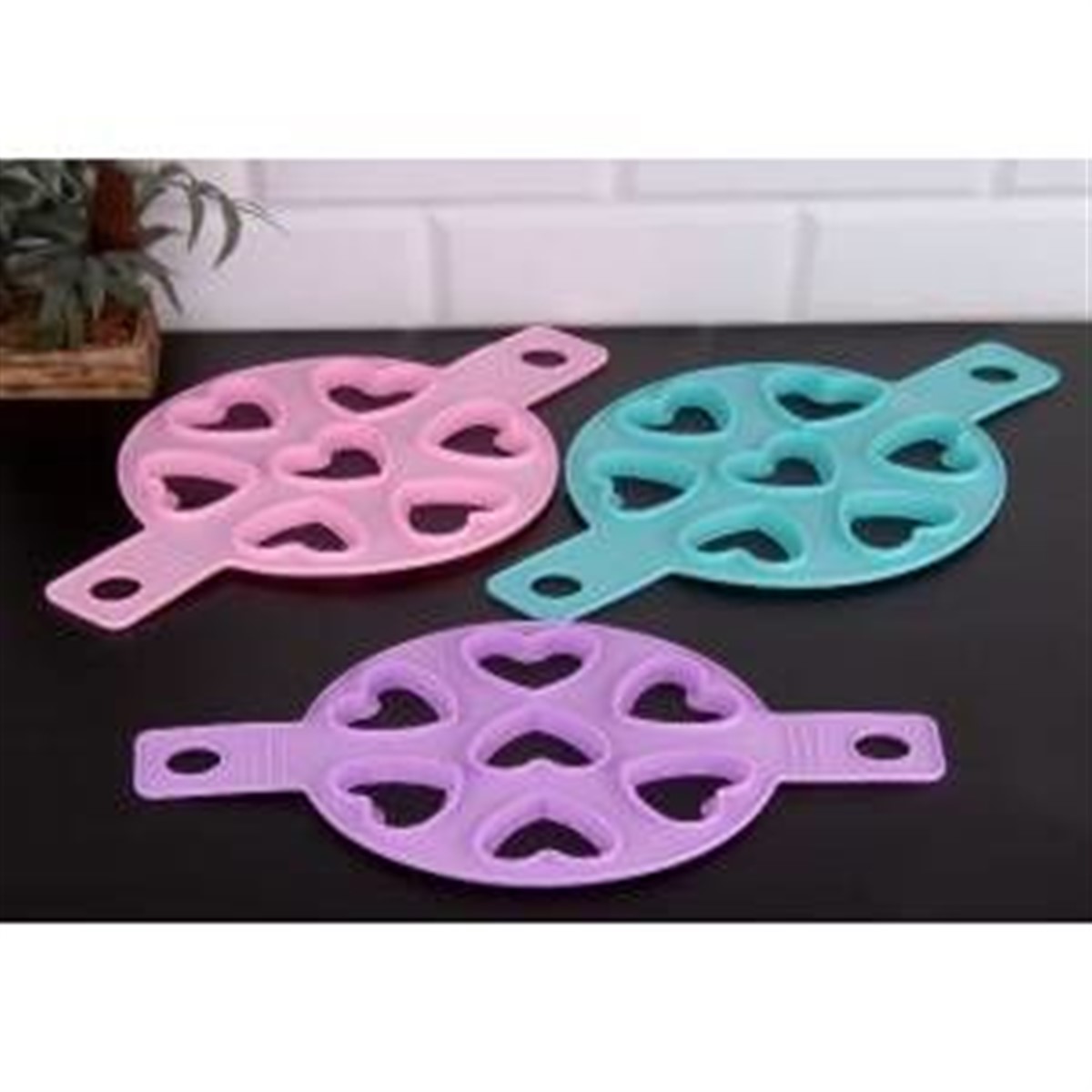 Silikon Kalpli 7 Bölmeli Krep Omlet Pankek Kalıbı Asorti