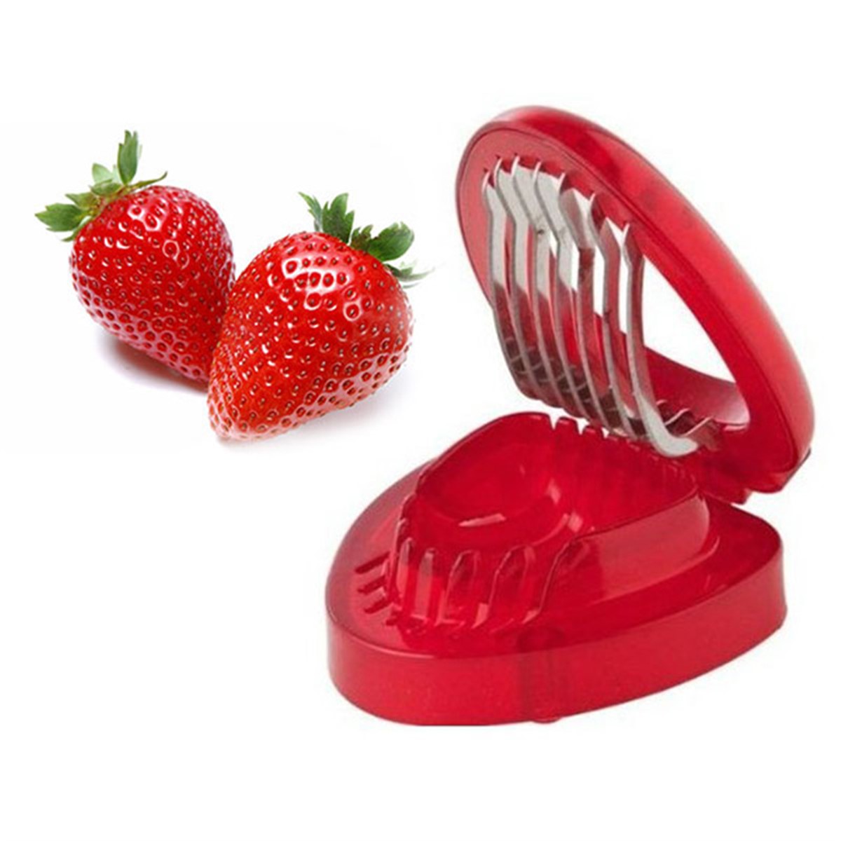 Çilek Tasarımlı 7 Bıçaklı Çilek Dilimleme Aparatı
