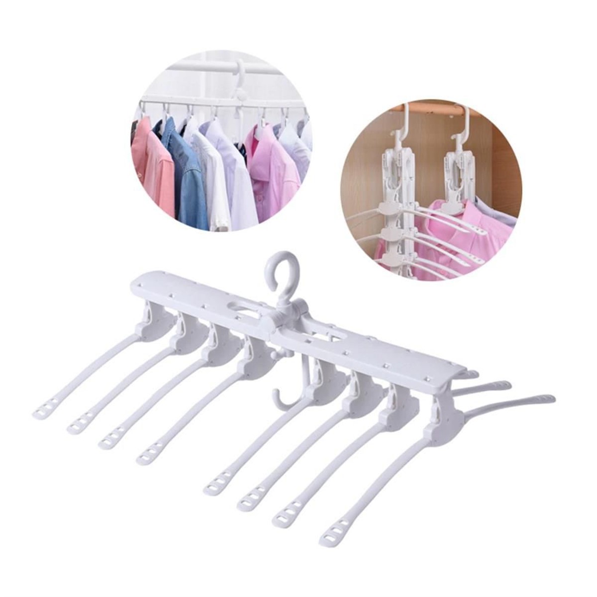 360 Derece Dönen Kancalı Katlanabilir 8li Sihirli Plastik Askılık