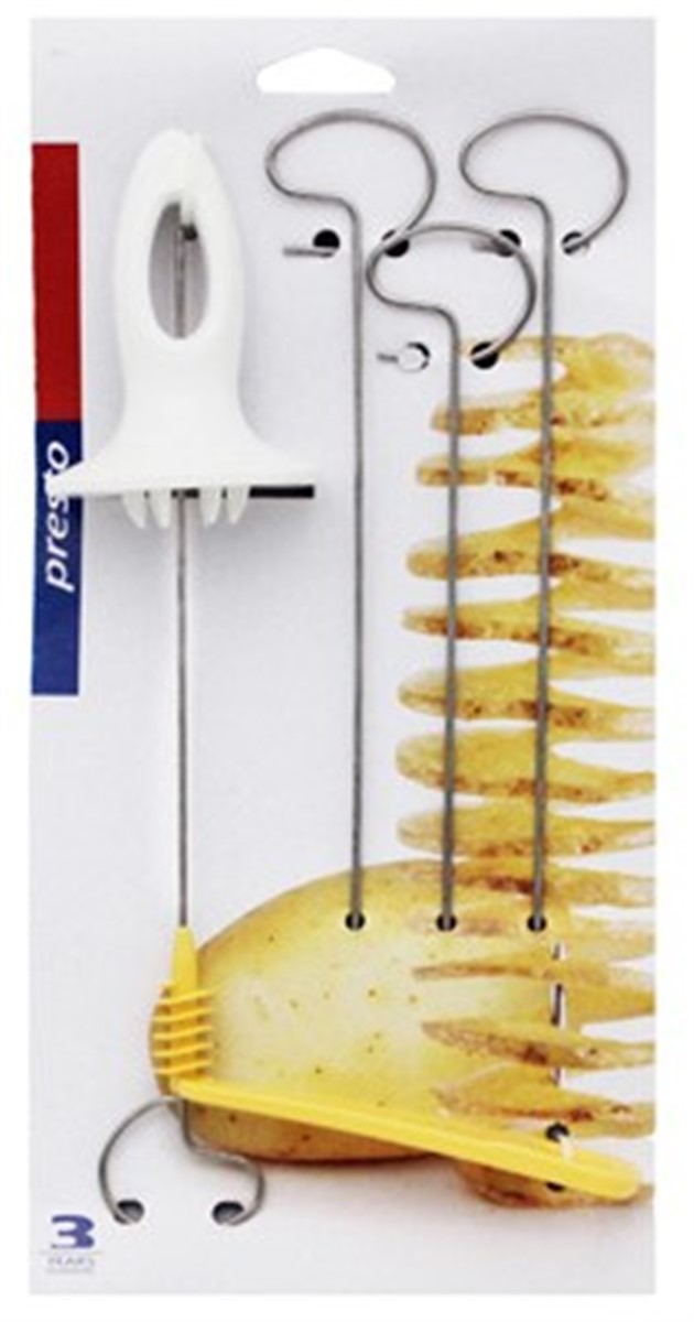 Pratik Çubukta Spiral Patates Dilimleme Seti 4 Şiş Hediyeli