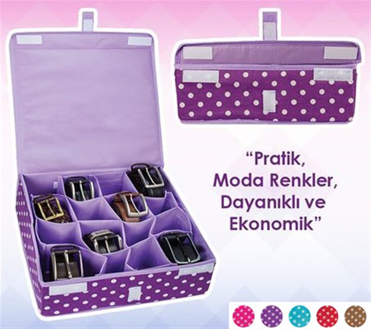 Kapaklı Katlanabilir 16 Bölmeli Pratik Çekmece Organizer Asorti