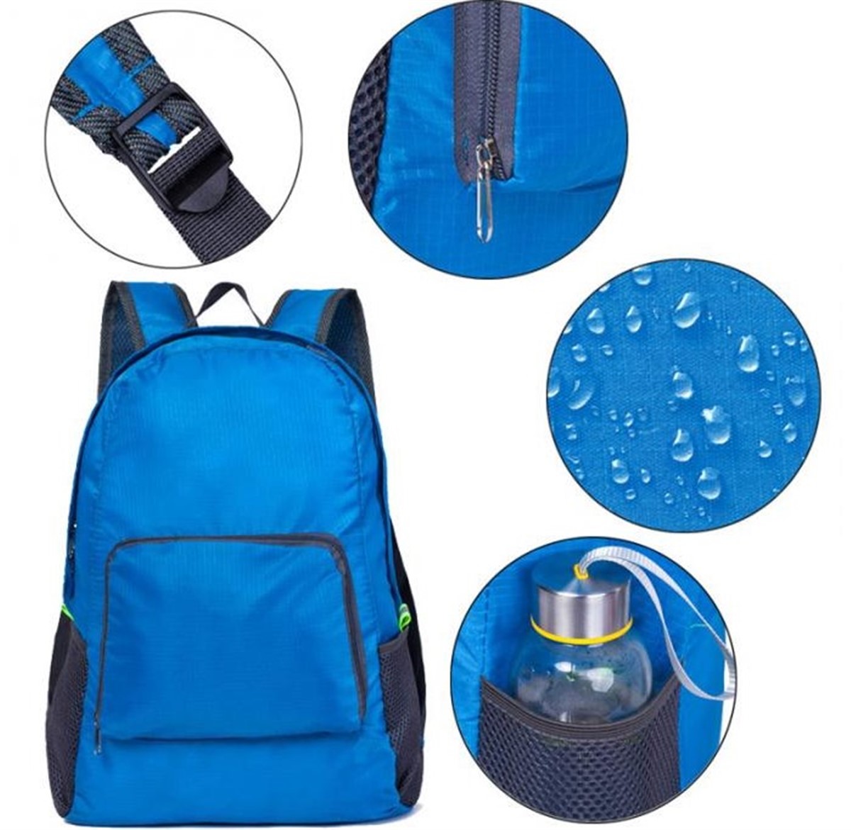 Hafif Katlanabilir Su Geçirmez Seyahat Kamp Sırt Çantası Asorti